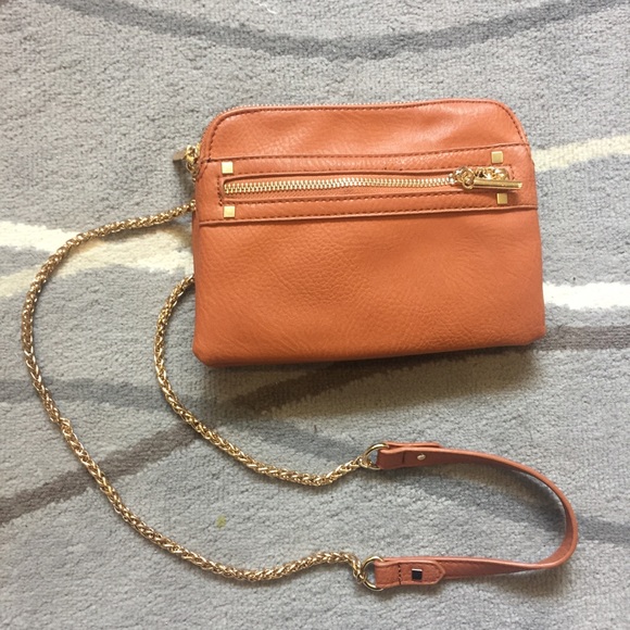 Tan crossbody camel purse chain strap bag zip - Picture 1 of 5